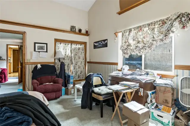 Primary bedroom with private access to the deck