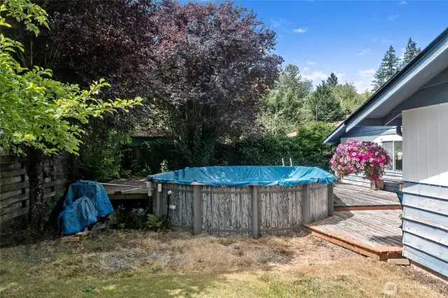 Pool currently has a cover on it