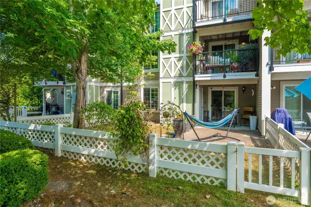 Fully fenced backyard