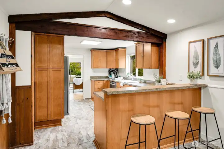 Kitchen facing living rm