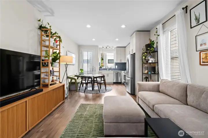 View after going up the stairs, entering level 2 of townhouse