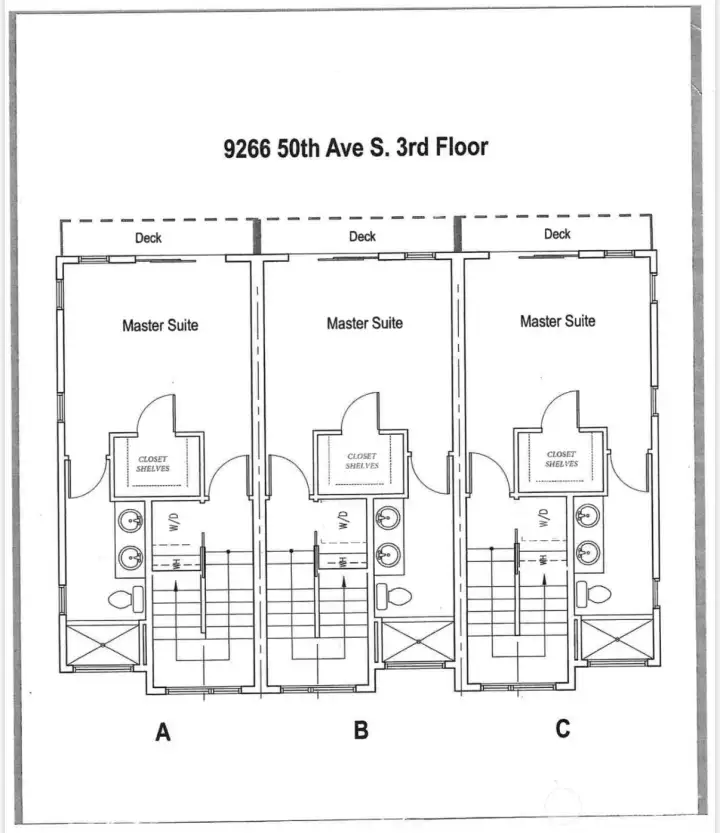 2nd floor layout of the townhouse building