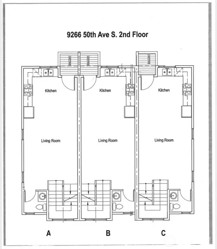 3rd floor layout of the townhouse building