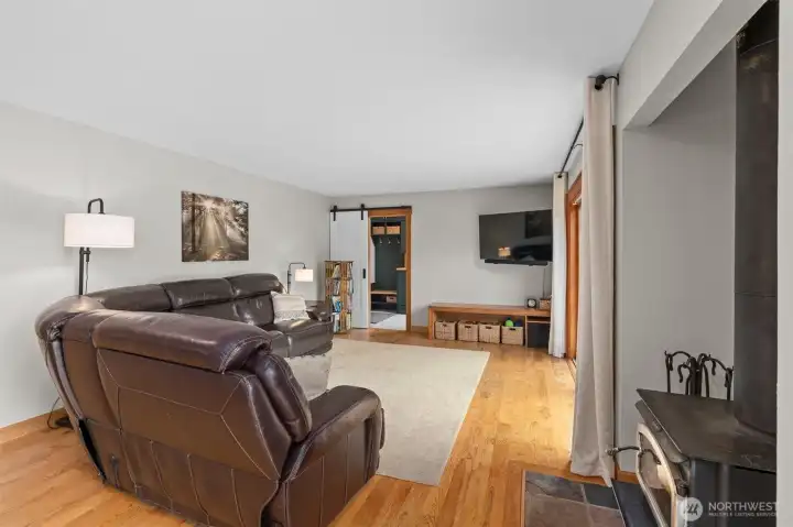 Family room open to the kitchen
