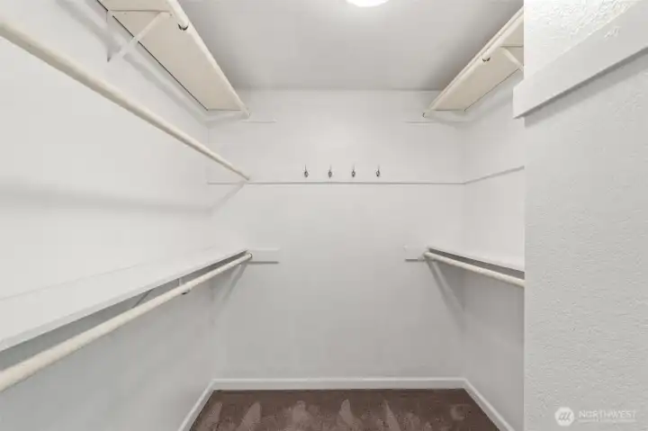 Spacious closet in primary Spacious closet in primary