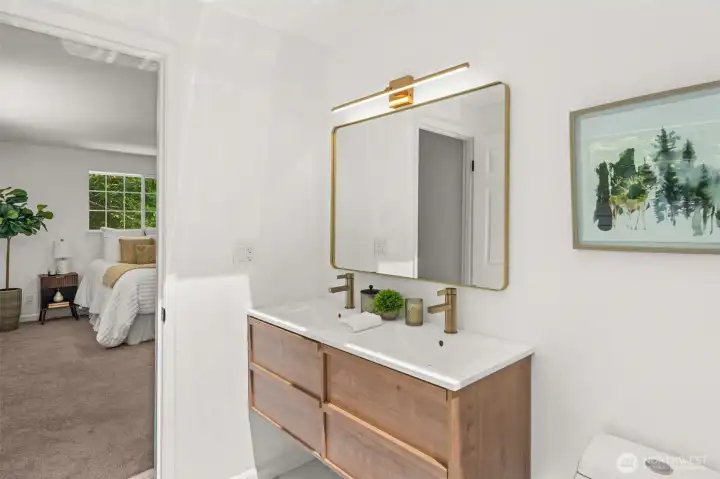 Double sinks in primary bathroom Double sinks in primary bathroom