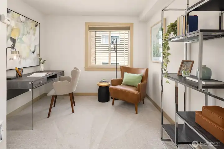 This versatile third bedroom offers flexibility for guests, a home office, nursery, fitness space, or creative studio—adapting easily to your evolving needs.