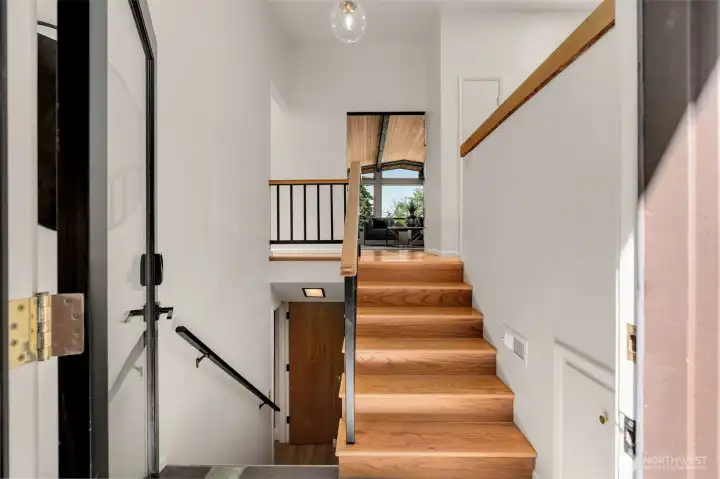 Entry to main level from private backyard Entry to main level from private backyard