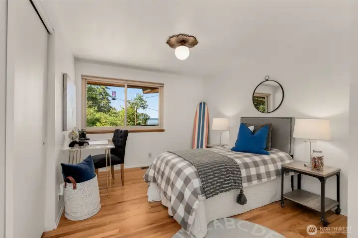 One of the three bedrooms on the main level One of the three bedrooms on the main level