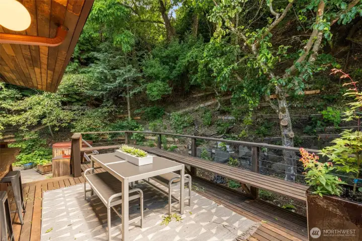 Private setting in backyard Private setting in backyard