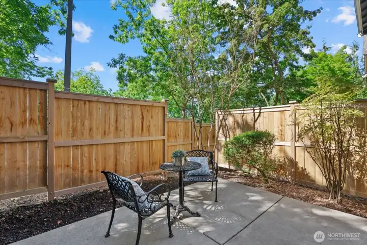 Outdoor deck/patio space for fresh air and relaxation Outdoor deck/patio space for fresh air and relaxation