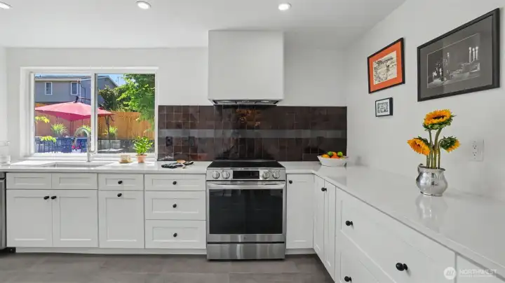 Handmade-moroccan zellige tile backsplash.