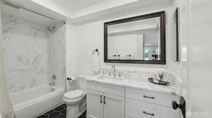 Recently refreshed guest bathroom.