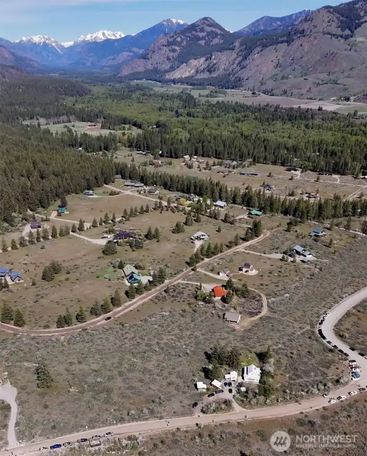 Aerial looking towards Mazama  Lot 10 lower left of image