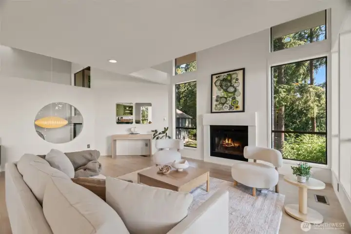 A cozy fireplace is the centerpiece to the living room A cozy fireplace is the centerpiece to the living room