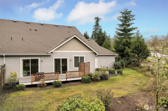 Fully fenced lot in back.