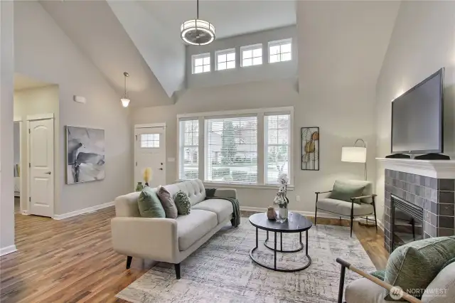 Vaulted ceilings welcome you with a grand entrance.