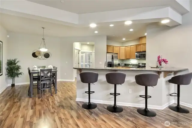 Dining peninsula is great for entertaining.