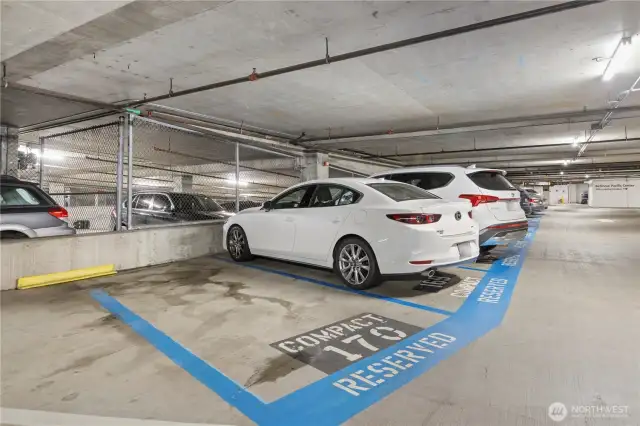 One parking space included in any blue zone.