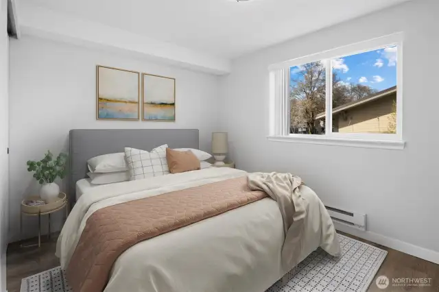 Bedroom virtually staged