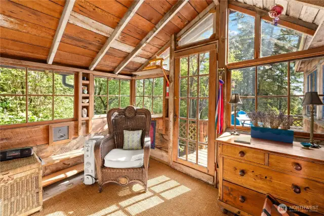 Glass wall in first bedroom