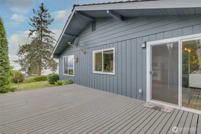 Here is the deck! It has a lovely view and is terrific for outdoor barbeques and entertaining!