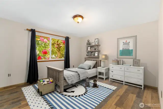 Guest bedroom with tons of natural light & space!