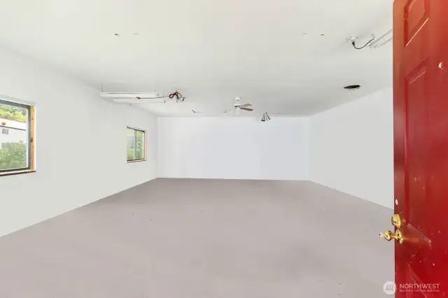 Inside the outbuilding. Wired & ready for your personal touches.