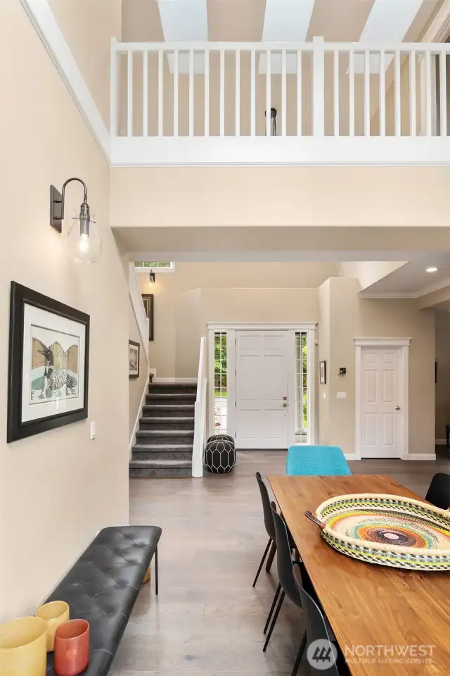Looking back to the entryway from the dining room—a stunning perspective.