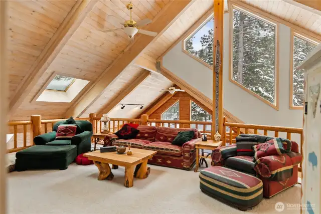 Sunny loft for lounging.