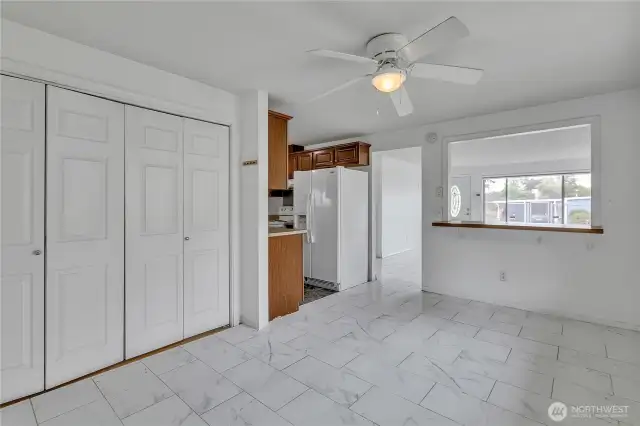 Another view of Dining Room,  Kitchen, pass through to living room and Kitchen.