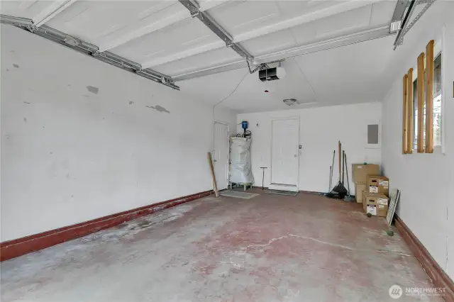 Oversized Garage with garage door opener