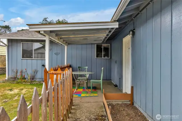 View of Covered Patio from back of house