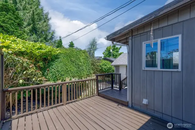 Spacious wood deck