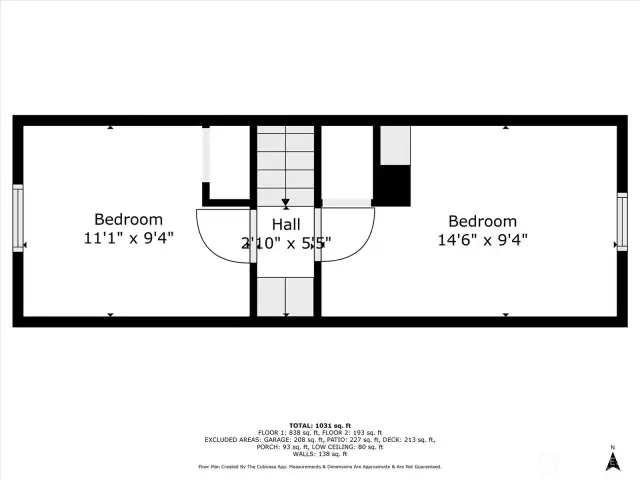 Upper level floorplan