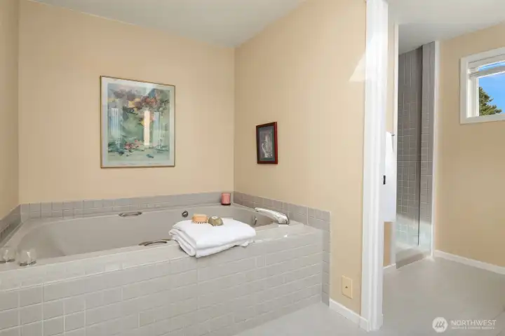 Primary soaking tub.