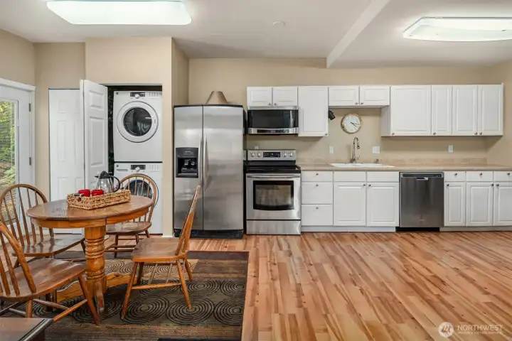 ADU kitchen w washer & dryer.