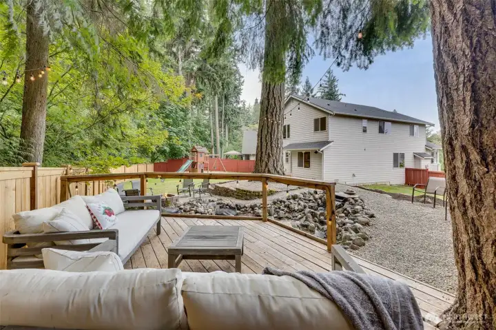 This was the Seller's get-a-way place where they unwinded from the day on their deck with waterfall-pond feature in their quiet and private backyard.  Can't find this with new construction in this price point!