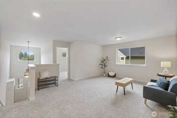 Extra Family room slash Bonus room upstairs! Spacious loft with cable... lots of usage for this space!