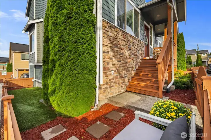 Fully fenced patio and yard