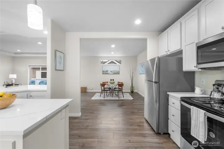 Spacious enough for cooking… or dancing.