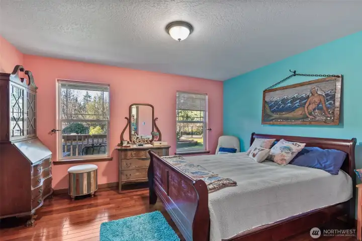 The front bedroom is bright and spacious.