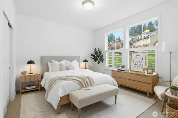 Virtually staged Main floor bedroom