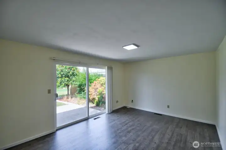 Another view of the family room off dining area