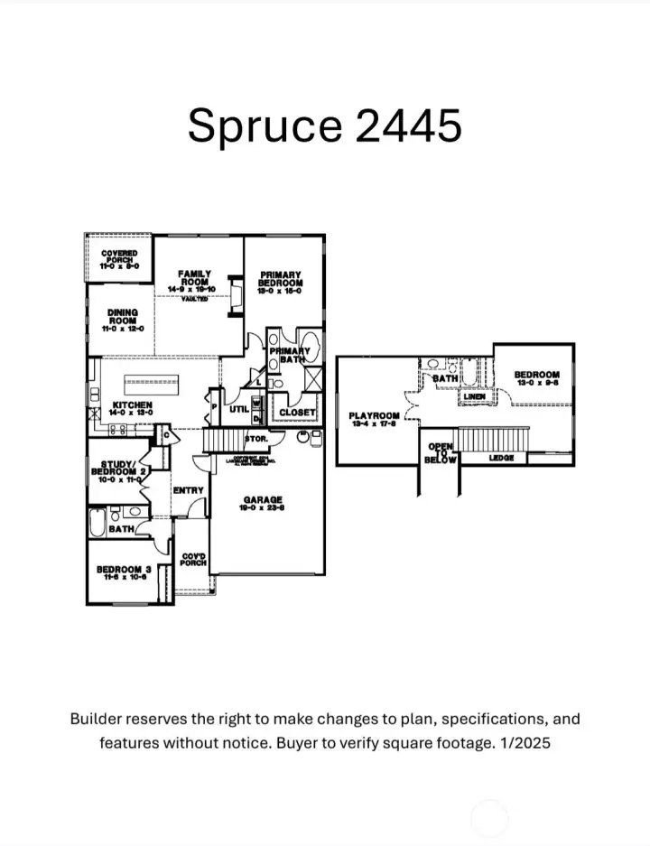 Floorplan for the Spruce paln