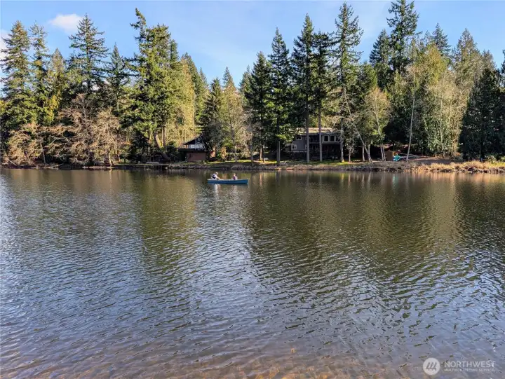 Lake is a 2-minute walk from property.