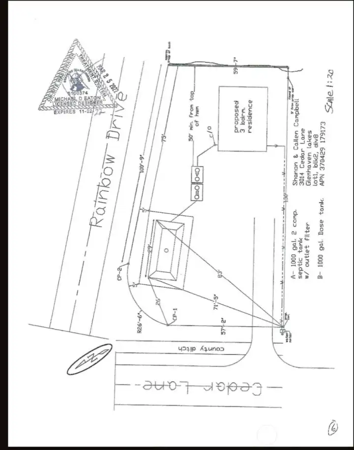 PRIOR septic approval.