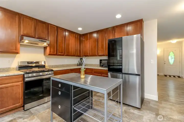 Kitchen with SS appliances
