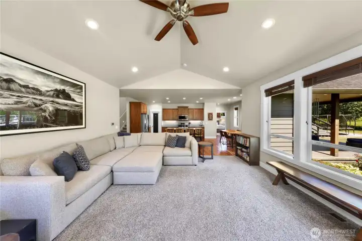 Spacious great room. There is room for everyone and everything.