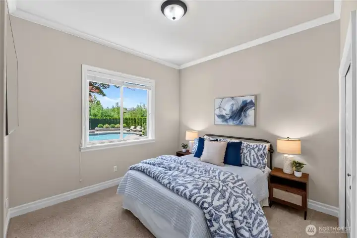 Fourth large bedroom w/pool view.